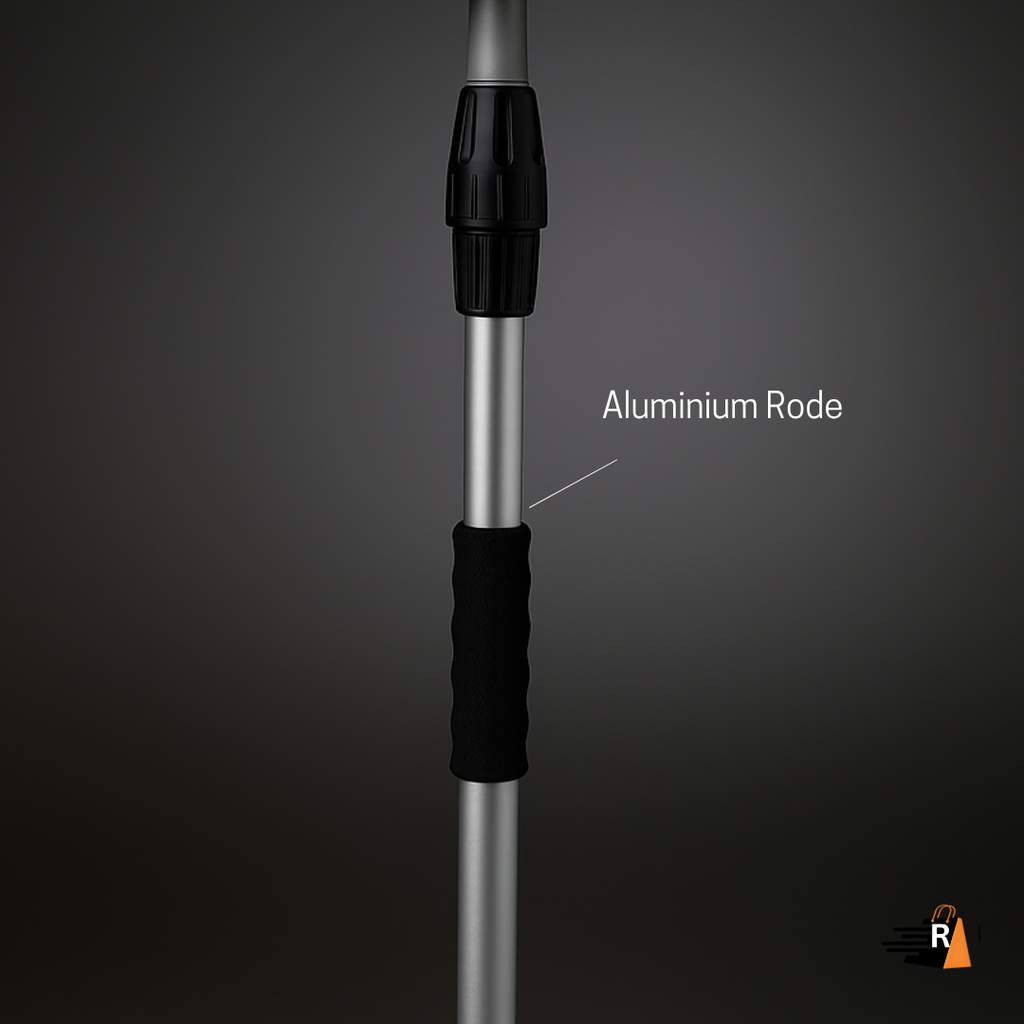 Rebell Mart Solar Panel Cleaning Brush with Water Inlet & Telescopic Rod – Available in 8ft to 20ft