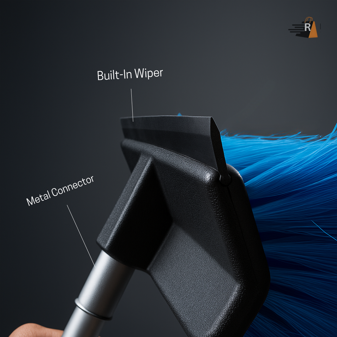 Rebell Mart Solar Panel Cleaning Brush with Water Inlet & Telescopic Rod – Available in 8ft to 20ft